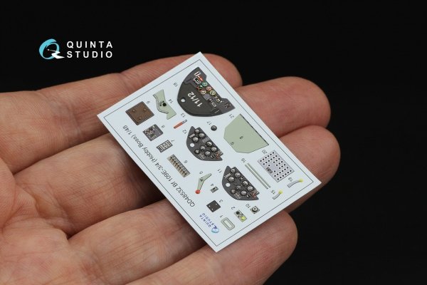 Quinta Studio QD48532 Bf 109E-3/4 3D-Printed &amp; coloured Interior on decal paper (HobbyBoss) 1/48