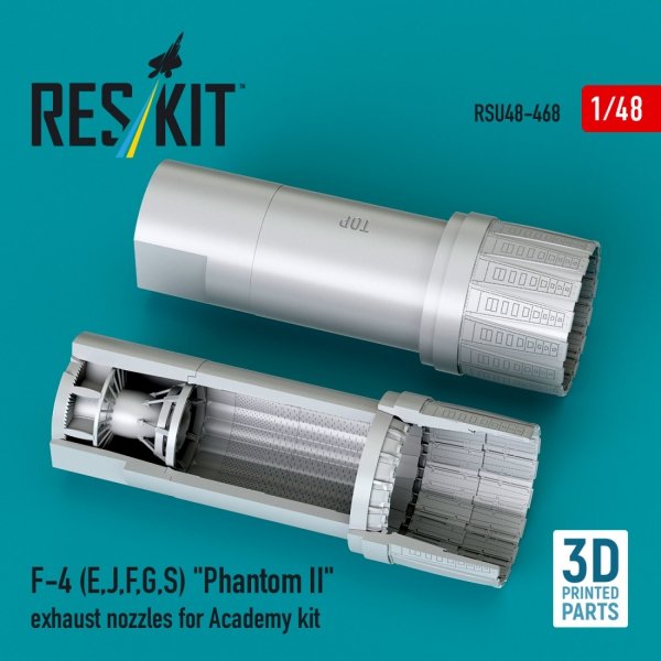 RESKIT RSU48-0468 F-4 (E, J, F, G, S) "Phantom II" exhaust nozzles for Academy kit (3D Printed) (1/48)