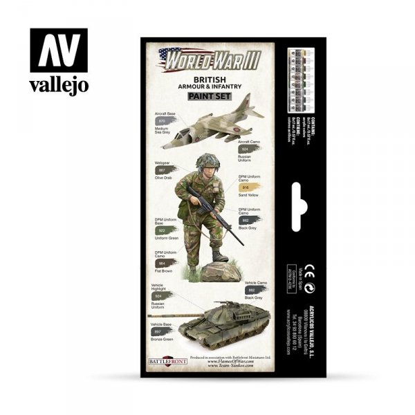 Vallejo 70222 WWIII British Armour &amp; Infantry 8x17ml