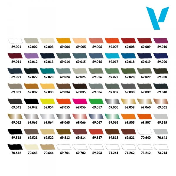 Vallejo 69990 Mecha Color Basic Case - Paints Set (80 x 18 ml)