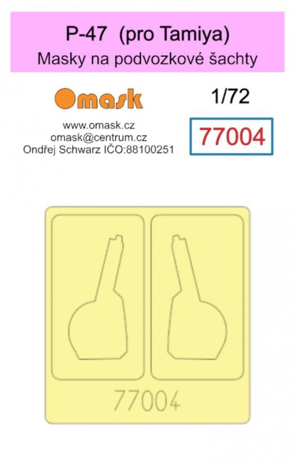 Omask 77004 P-47 (for Tamiya) - wheel bay yellow masking tape 1/72