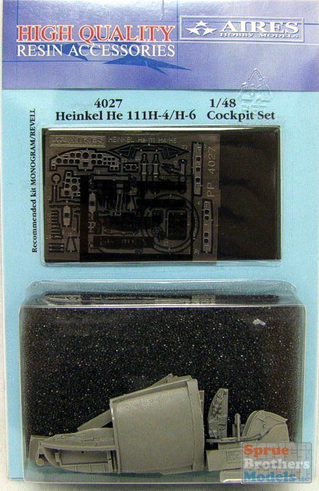 Aires 4027 Heinkel He 111H-4/H-6 cockpit set 1/48 Monogram