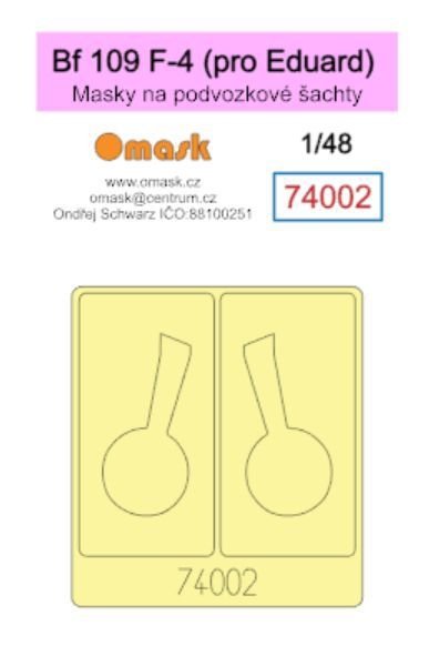 Omask 74002 Bf 109 F-4 (for Eduard) wheelbay yellow masking tape 1/48