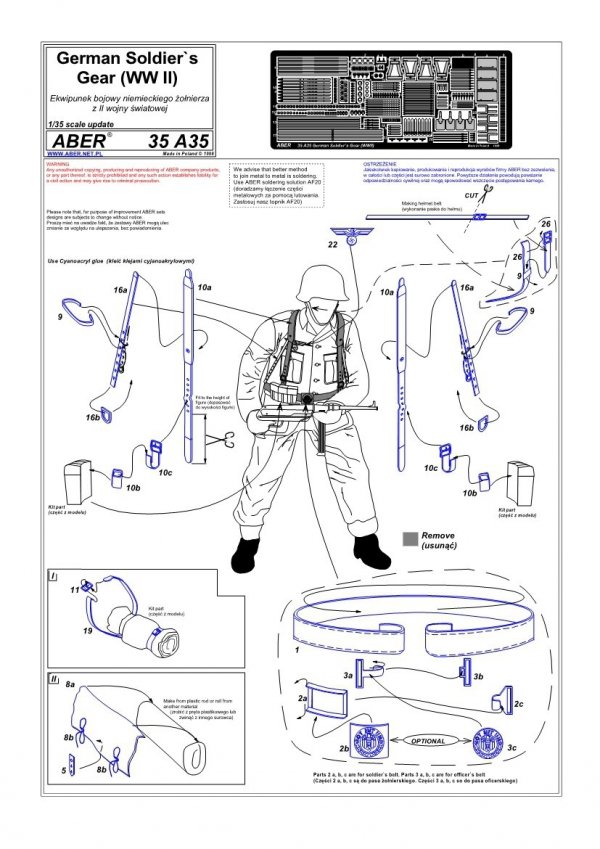 Aber 35A035 Ekwipunek niemieckiego żołnierza z II wojny światowej (1:35)
