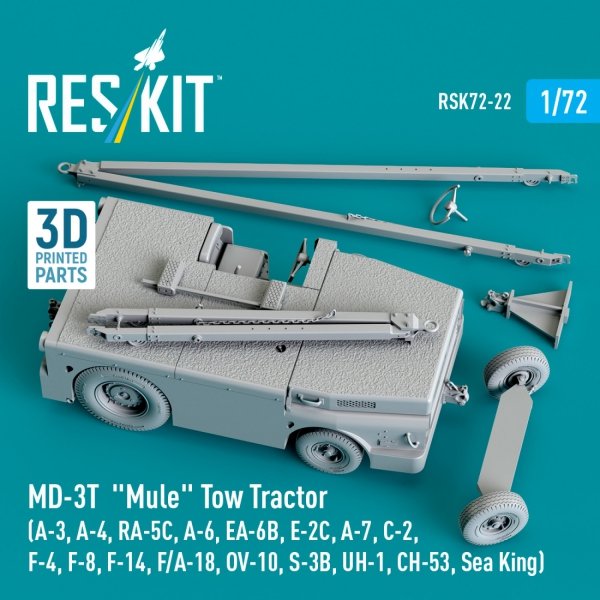 RESKIT RSK72-0022 MD-3T "Mule" Tow Tractor (3D Printed model kit) 1/72