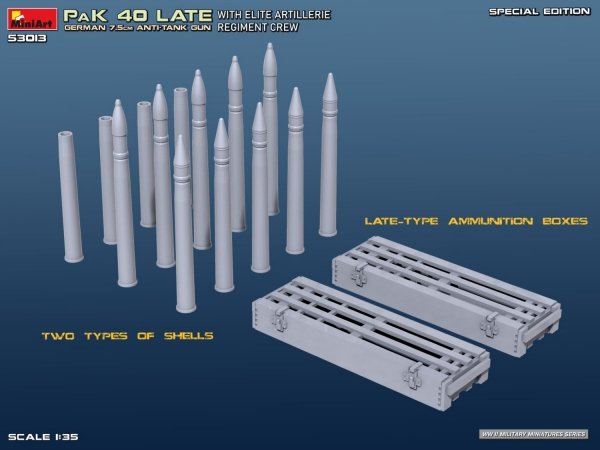 Mini Art 53013 German 7.5cm PaK 40 Late w/Elite Artillerie Regiment Crew. Special Edition 1/35