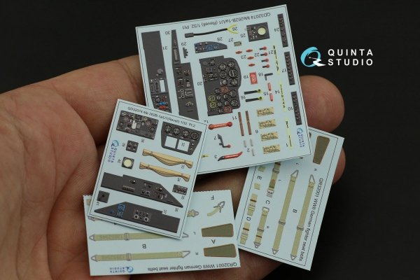 Quinta Studio QD32074 Me 262B1a/U-1 3D-Printed &amp; coloured Interior on decal paper (Revell) 1/32