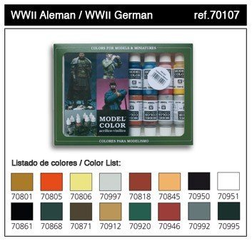 Vallejo WWII GERMAN (16 color set) (70107)