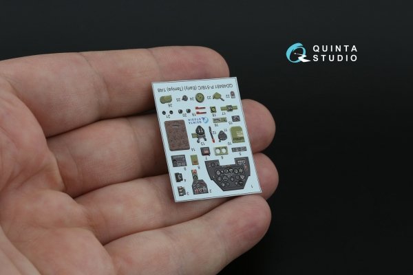 Quinta Studio QD48481 P-51B/C (Early) 3D-Printed coloured Interior on decal paper (Tamiya) 1/48