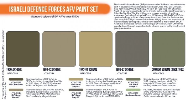 Hataka HTK-CS114 Israeli Defence Forces AFV Paint Set 6x17 ml