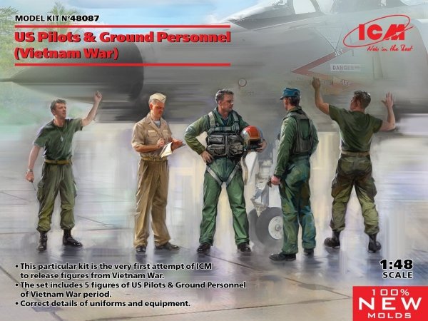 ICM 48087 US Pilots &amp; Ground Personnel (Vietnam War) 1/48