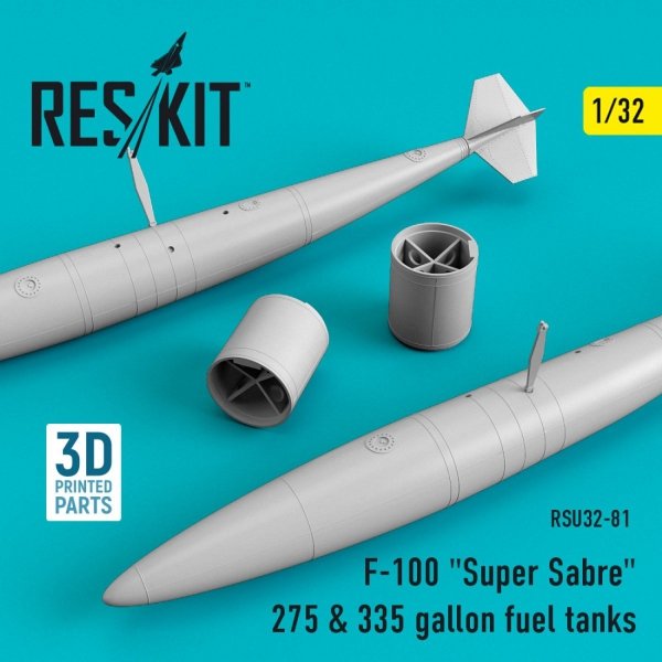 RESKIT RSU32-0081 F-100 &quot;SUPER SABRE&quot; 275 &amp; 335 GALLON FUEL TANKS 1/32