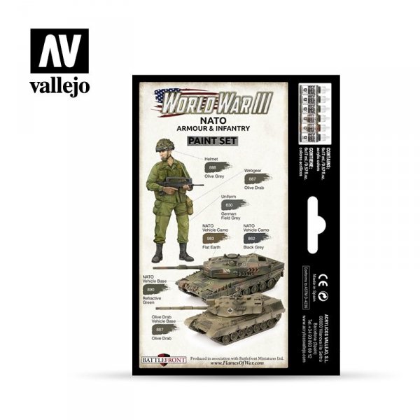Vallejo 70223 WWIII NATO Armour &amp; Infantry 6x17ml