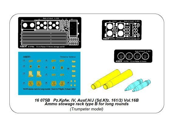 Aber 16075B Pz.Kpfw. IV, Ausf.H Vol.16B - Ammo stowage rack type B for long rounds (1:16)