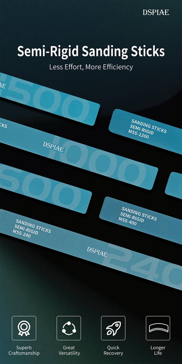 DSPIAE MSS-800 Semi-Rigid Sanding Sticks #800 x 3 PCS / pilnik elastyczny - ścierny