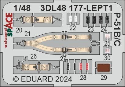 Eduard 3DL48177 P-51B/ C SPACE EDUARD 1/48