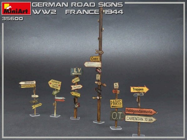 MiniArt 35600 GERMAN ROAD SIGNS WW2 (FRANCE 1944) 1/35