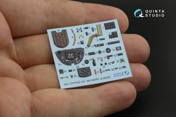 Quinta Studio QD48121 Spitfire Mk.XVI 3D-Printed &amp; coloured Interior on decal paper (Eduard) 1/48