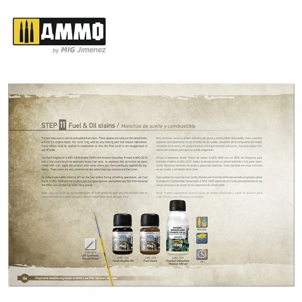 AMMO of Mig Jimenez 6015 ILLUSTRATED GUIDE OF WWII LATE GERMAN VEHICLES (English, Spanish)