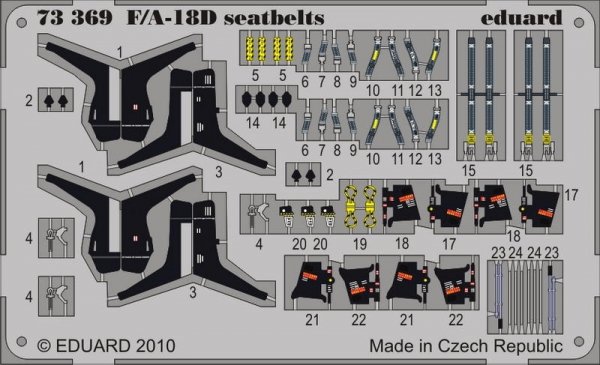 Eduard 73369 F/A-18D seatbelts Photo etched set for ACADEMY 1/72