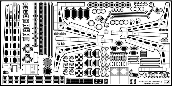 MK1 Design MD-20022 USS CV-6 Enterprise DX with Full Wooden Deck for Trumpeter 1/200