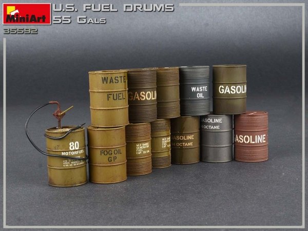 MiniArt 35592 U.S. FUEL DRUMS 55 GALS. 1/35