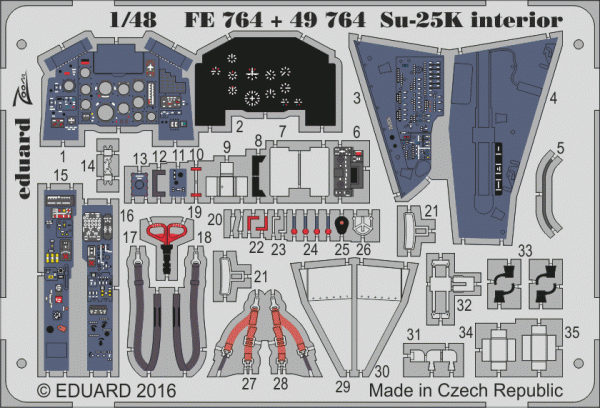 Eduard FE764 Su-25K interior 1/48 SMER