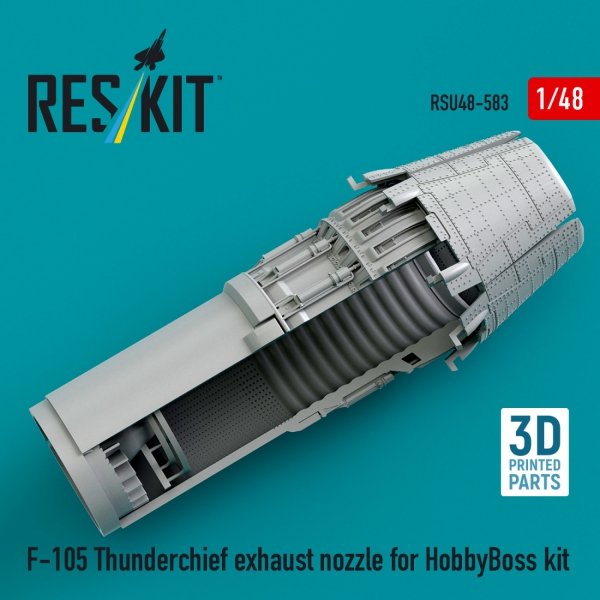 RESKIT RSU48-0583 F-105 Thunderchief exhaust nozzle for HobbyBoss kit (3D Printed) (1/48)
