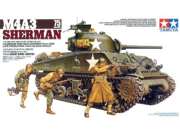 Tamiya 35250 U.S. Medium Tank M4A3 Sherman 75mm Gun Late Production (1:35)