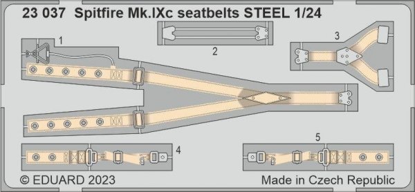 Eduard 23037 Spitfire Mk. IXc seatbelts STEEL AIRFIX 1/24
