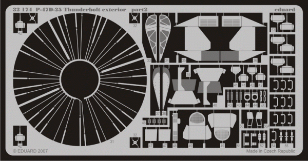 Eduard 32174 P-47D-25 exterior 1/32 HASEGAWA