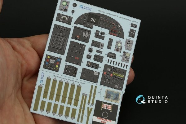 Quinta Studio QD32151 Avro Lancaster B. Mk.I 3D-Printed &amp; coloured Interior on decal paper (HK Model) 1/32