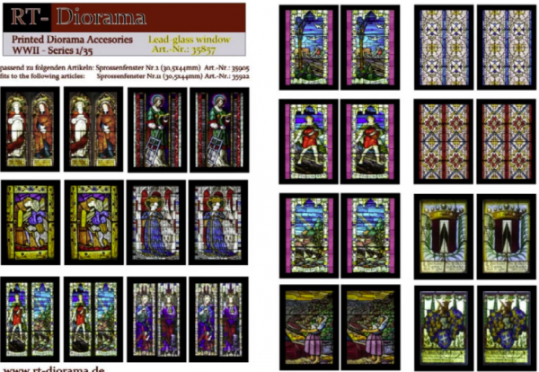 RT-Diorama 35857 Printed Accessories: Lead-glass windows 1/35