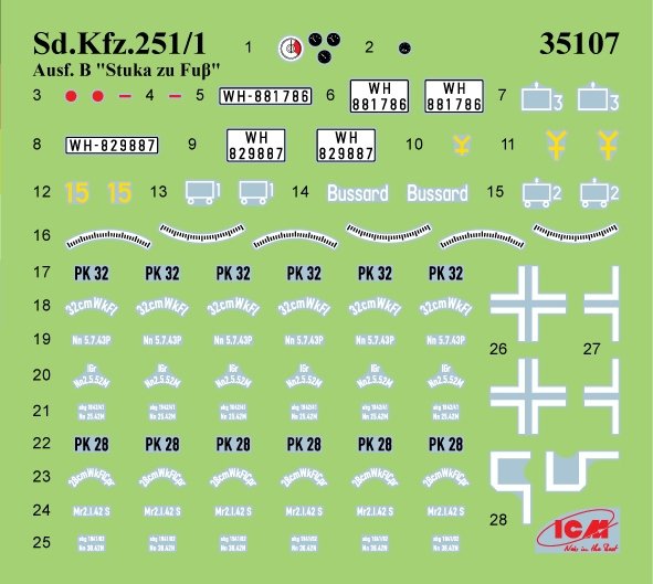 ICM 35107 "Stuka zu Fuss" Sd.Kfz. 251/1 Ausf.B WWII German MLRS 1/35