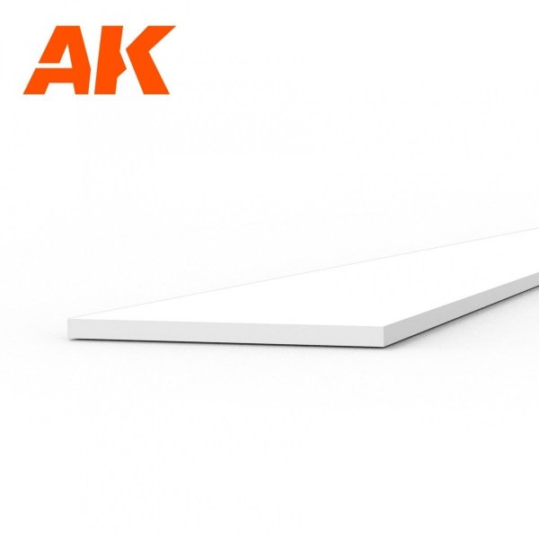 AK Interactive AK6506 STRIPS 0.30 X 5.00 X 350MM – STYRENE STRIP – (10 UNITS)