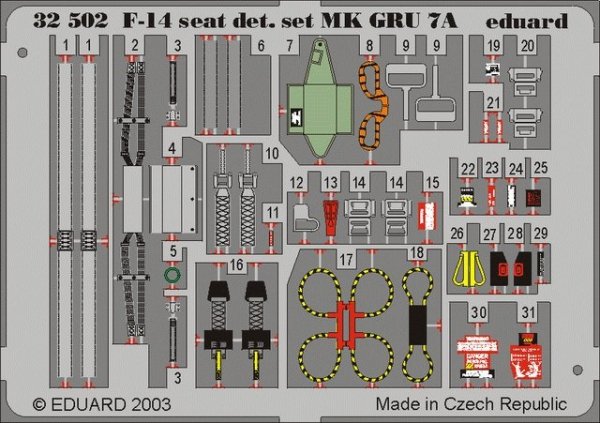 Eduard 32502 F-14A ejection seat 1/32 Tamiya