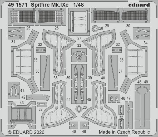 Eduard 491571 Spitfire Mk.IXe Photo etched set for AIRFIX 1/48
