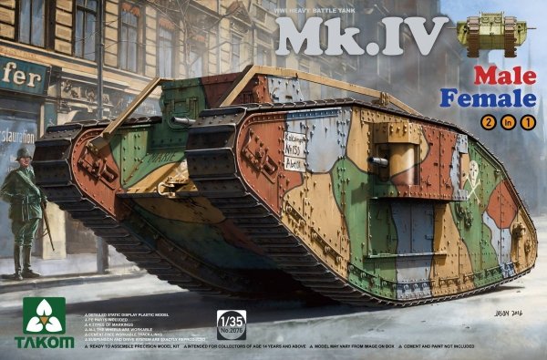 Takom 2076 WWI Heavy Battle Tank Mk.IV Male/Female 2 In 1 1/35