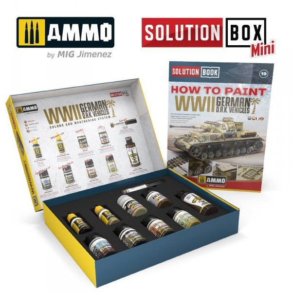 AMMO of Mig Jimenez 7902 SOLUTION BOX MINI –WWII German D.A.K. Vehicles