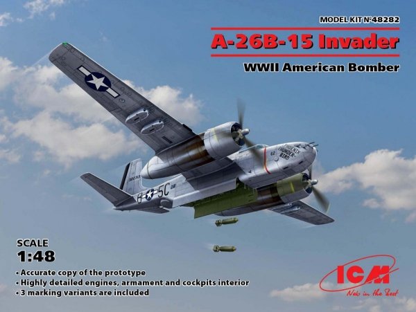 ICM 48282 A-26B-15 Invader, WWII American Bomber 1/48