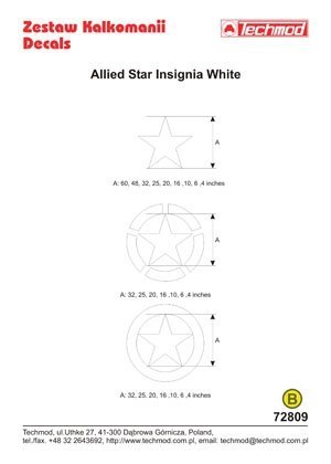 Techmod 72809 - Allied Star Insignia White (1:72)