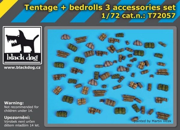 Black Dog T72057 Tentage plus bedrols 3 accessories set 1/72
