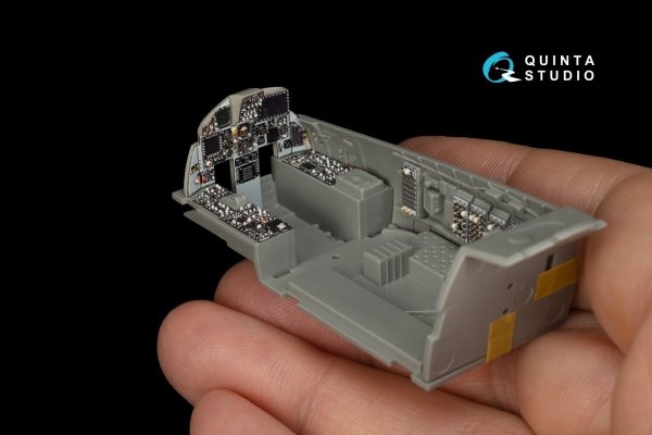 Quinta Studio QD48214 F-15C PAD-upgraded 3D-Printed &amp; coloured Interior on decal paper with resin parts (GWH) 1/48