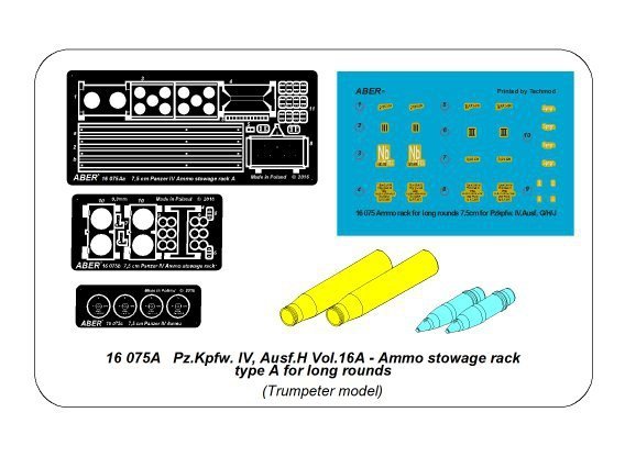 Aber 16075A Pz.Kpfw. IV, Ausf.H/J (Sd.Kfz. 161/2) - Vol.16A - Ammo stowage rack type A for long rounds (1:16)