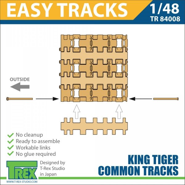 T-Rex Studio TR84008 King Tiger Tracks Pattern 1 1/48