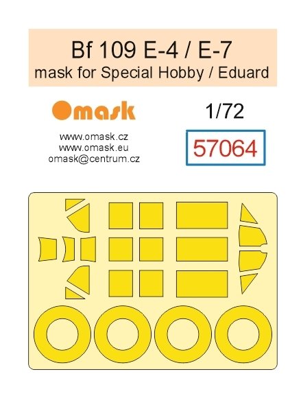 Omask X7209 Bf 109 E-4/E-7 O-Max Set (for Special Hobby / Eduard) (masks and EVA wheel bay plugs) 1/72