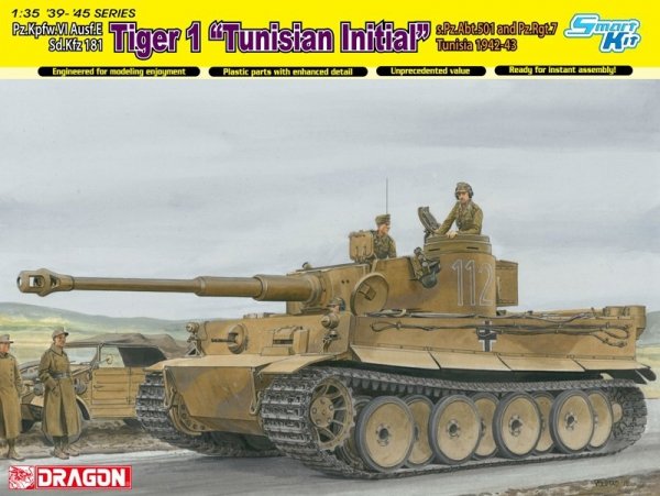 Dragon 6608 Tiger I Initial Production &quot;Tunisian Initial Tiger&quot; 1.kompanie s.Pz.Abt.501 DAK Tunisia 1942/43