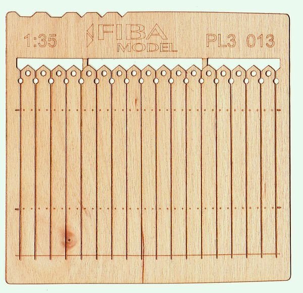 Model scene PL3-013 Wooden fence type 13 Drewniany płot 1/35