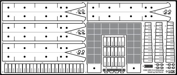 MK1 Design MD-20021 US Navy Aircraft Carrier CV-6 Enterprise Detail Up Parts Dx for Trumpeter 1/200