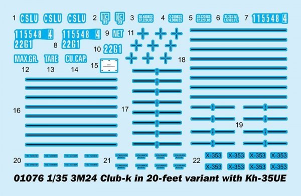 Trumpeter 01076 3M54 Club-k in 20-feet variant with Kh-35UE 1/35